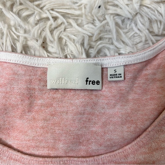 ◾️Aritzia Wilfred Free Heathered Pink Esther Scoop Neck T Shirt - Picture 4 of 6